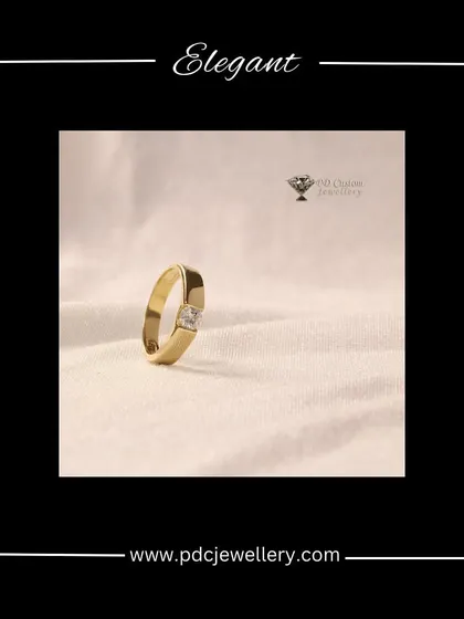 The solitaire ring is a timeless choice for men. This elegant design features a single, brilliant diamond set in a smooth 18kt hallmarked gold band, offering a look of understated confidence and class.