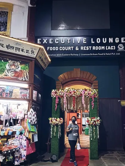 The entrance to the newly renovated AC Executive Lounge at Howrah Station, a large-scale commercial painting project we were proud to complete. Our team ensured a professional, high-quality finish for this important public space in Kolkata.
