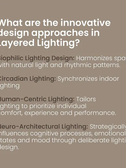 We employ innovative approaches like biophilic lighting, which mimics natural light patterns, and human-centric lighting, which is tailored to individual comfort and performance.