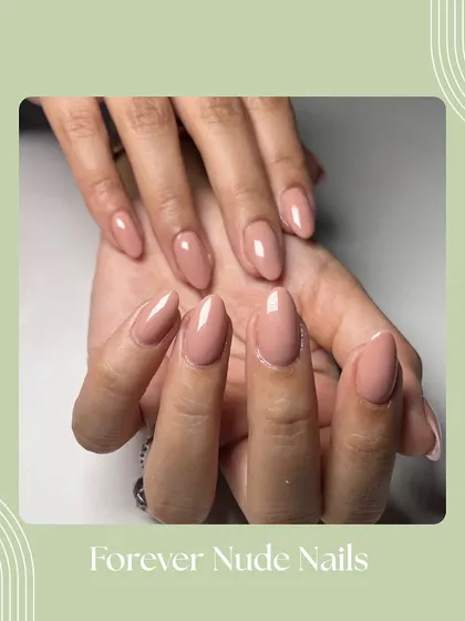 A classic "forever nude" shade. This solid color on a beautifully shaped almond nail is the definition of clean, simple, and sophisticated.