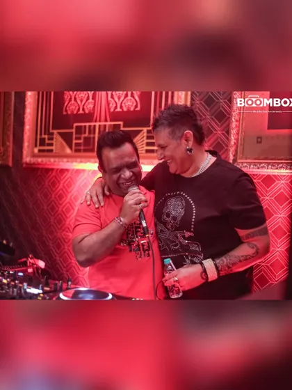 A beautiful moment of camaraderie between two legends, DJ Ivan and Ma Faiza, at my 'INTIMATE 4.0' event. It's all about celebrating the music and the community.