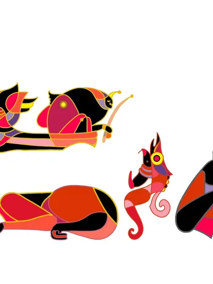 A digital illustration from my 'God Like Creatures' series. These are my explorations of myth and divinity, creating deities of passion, music, and lust that are born from the earth, not the sky.