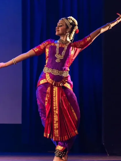 The full stage presence of my student Meenakshi. An Arangetram is not just a debut; it is a celebration of the student's dedication and the beginning of a new phase in their artistic life.