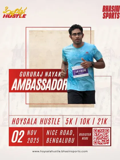 Ambassador Gururaj Nayak is ready to run with you. With the #HustleFam, you're never running solo; our ambassadors ensure you feel supported from start to finish.