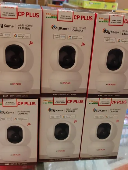 A fresh stock of CP Plus ezyKam+ Wi-Fi home cameras. These are great for easy indoor monitoring and work with Alexa and Google Home.
