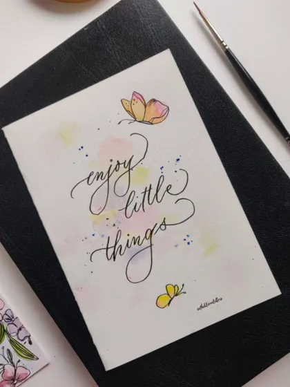 "Enjoy little things." A simple piece created with minimal supplies while visiting my native place in Kutch. A reminder that you don't need perfect conditions to create.