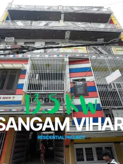 This multi-story residence in Sangam Vihar is now generating its own clean electricity. We installed a powerful 13.5 kW system, custom-designed to meet the energy needs of a large family home in a dense urban environment.
