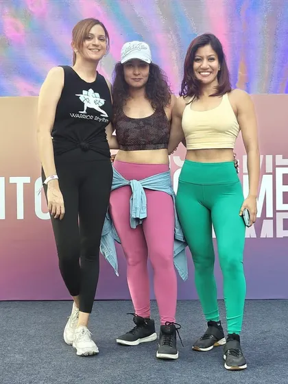 With fellow instructors and friends at the Lululemon event. The fitness community in Bangalore is amazing.