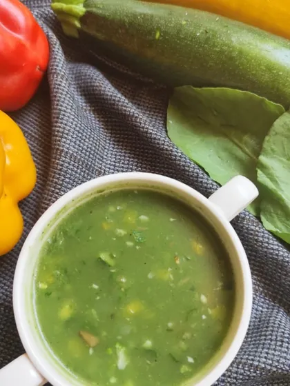 Cozy up with a bowl of warmth this winter. My healthy soup, packed with bell peppers, zucchini, and spinach, is the perfect way to nourish your body and soul.