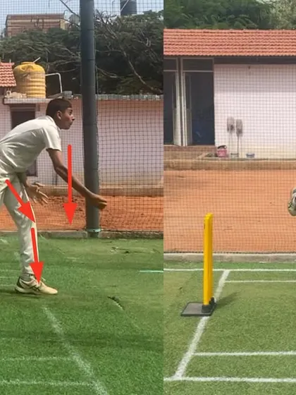 This leg spinner's action was derailed, with a body collapse at release. We rebuilt it by focusing on a controlled body position at back foot landing and an upright, coordinated finish.