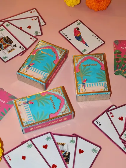Add a playful twist to your Diwali party with our custom-designed playing cards. The beautiful, festive design makes them a great addition to any hamper or a perfect standalone gift for game nights.