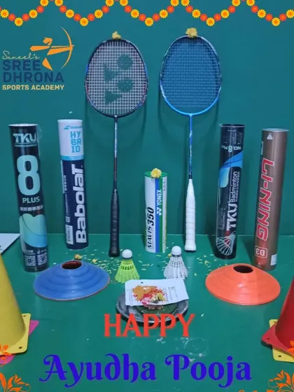 Celebrating Ayudha Pooja at the academy. We honor our equipment, the tools of our trade, as part of our tradition and respect for the sport.