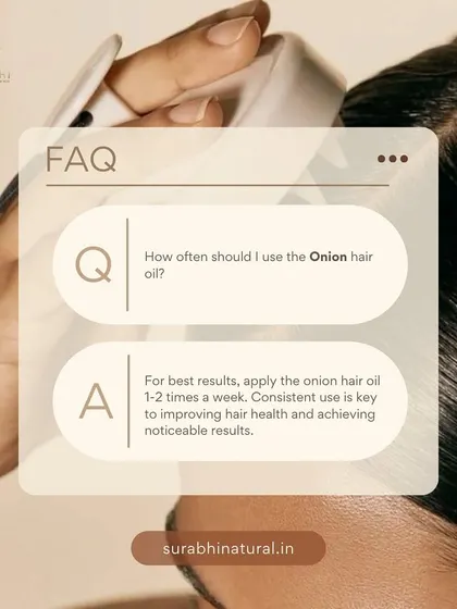 I get a lot of questions about how to use my products. For the onion hair oil, I recommend applying it 1 to 2 times a week. Consistency is the key to seeing noticeable results in your hair's health.