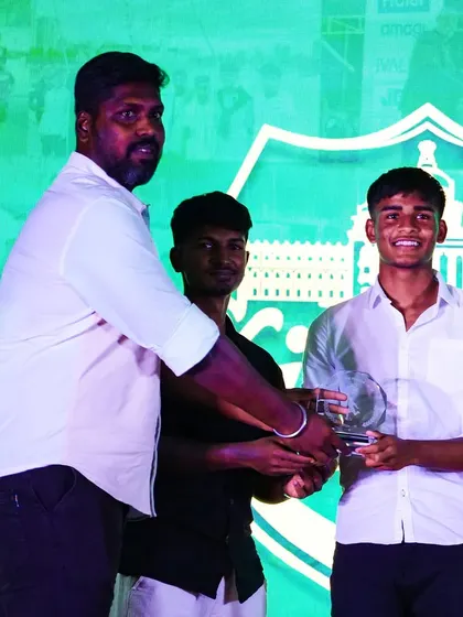 U-17 player Kanik is awarded the Goal of the Season trophy for his unbelievable strike from the halfway line.
