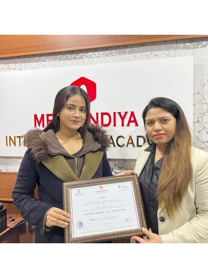 Celebrating the successful completion of the course. This student is now equipped with the professional skills to excel.