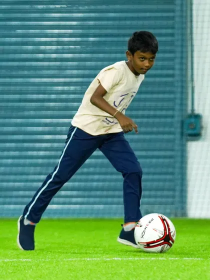 A young participant shows off his skills at the Whitefield Grassroots Festival.
