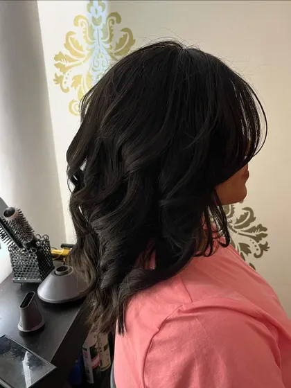 A side view of the flowing layers.