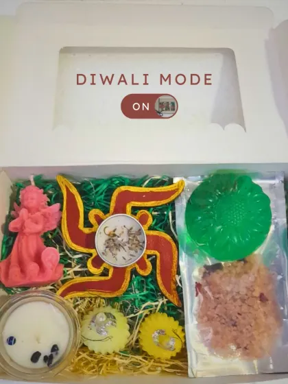 This Diwali, gift more than just light. My festive hampers are filled with handmade candles, soothing soaps, and relaxing bath salts to make the season special.