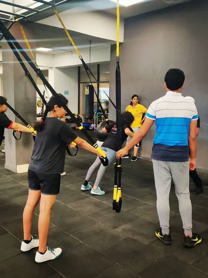 A group of our shooters participating in a guided strength and conditioning session. We believe a strong body supports a sharp mind and a steady aim.
