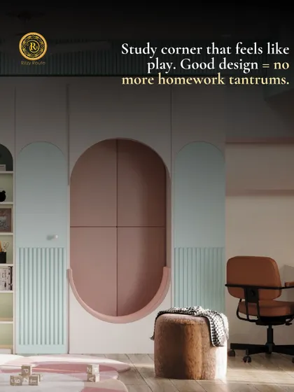 A study corner that feels like play. Good design means no more homework tantrums. This space is designed to be inviting and fun, encouraging focus and creativity.
