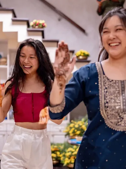 The joy of dance is universal. Here, guests from different cultures come together to celebrate on the dance floor.
