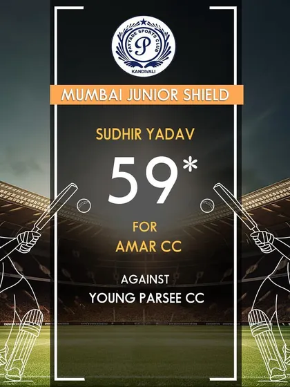 Sudhir Yadav scored an unbeaten 59 runs for Amar Cricket Club in the Mumbai Junior Shield.
