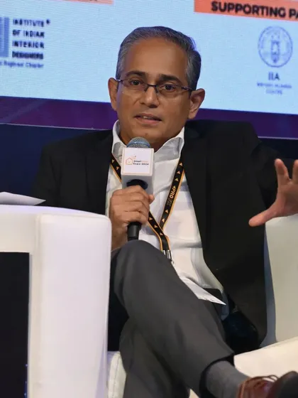 Our Managing Director, Manmohan Ganesh, speaking as a panelist at the Smart Home Summit. We provide the audio-visual support for such discussions, ensuring clear communication between panelists and the audience.