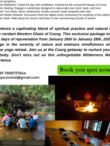 Imagine three days of pure rejuvenation in the serene wilderness of Coorg. This is a snapshot of my immersive nature getaways, which include everything from sunrise yoga and stream walks to sound healing around a bonfire.