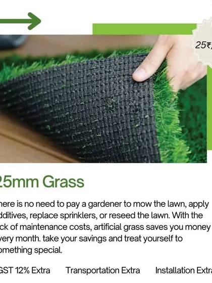 The 25mm grass option is a real money-saver. There's no need to pay for a gardener, watering, or mowing. It's a one-time investment for years of green.