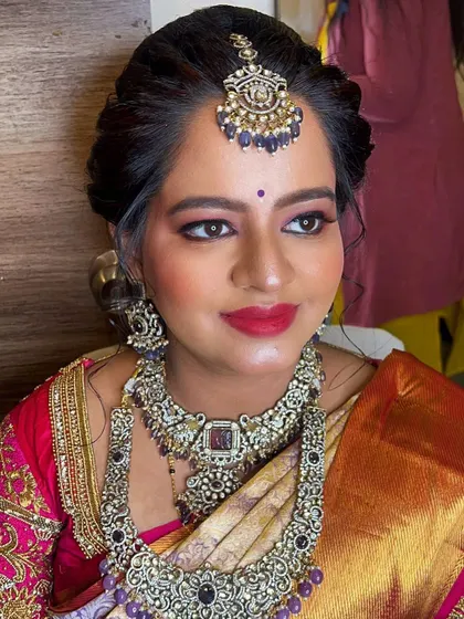 A collection of behind-the-scenes moments and final looks, showcasing the artistry and transformation process for various brides.