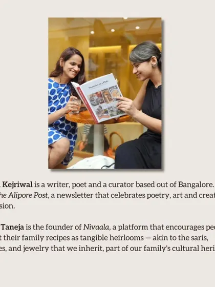 An invitation to our book launch, where we celebrated the magic of food and storytelling.