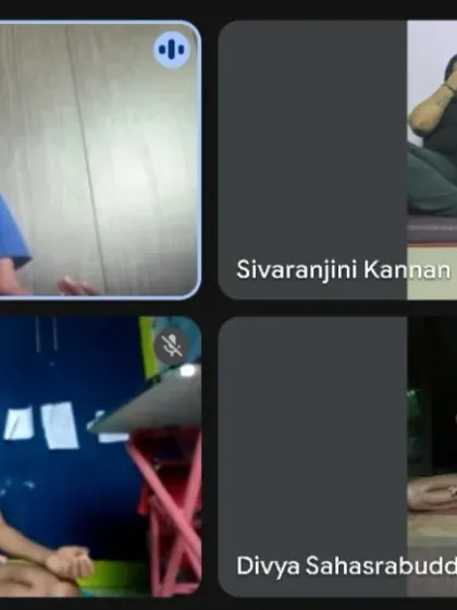 Deepen your breath and expand your awareness. A screenshot from our online Pranayama Teacher Training Course, connecting students from around the world.