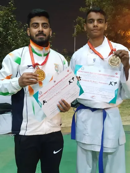 Two of my athletes from the XMA Noida team showing their medals after a successful district championship. Each win is a step towards bigger goals at the state and national levels.