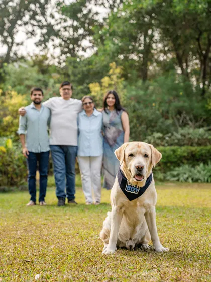 Spike posing proudly in front of his family. He knows he's the star of the show on his 10th birthday.