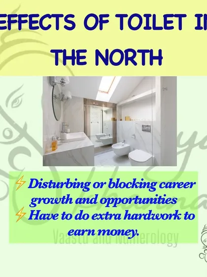 The North is the direction of career and opportunities. Having a toilet here can block your career growth and make you work extra hard for money. While a bathing area without a commode is acceptable, the toilet itself should be avoided in this zone.