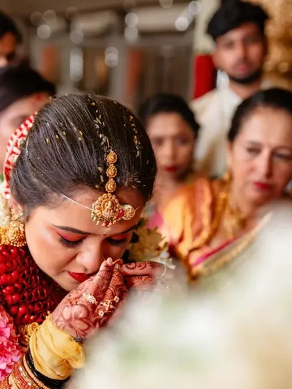 An emotional moment of a bride during the wedding ceremony. We discreetly capture these poignant and heartfelt moments.