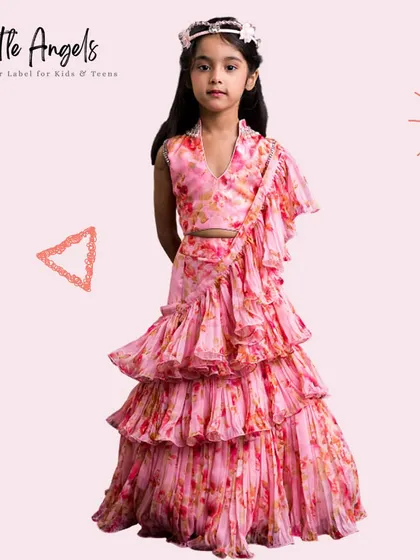 A floral printed sharara set, perfect for a summer wedding or festive event.