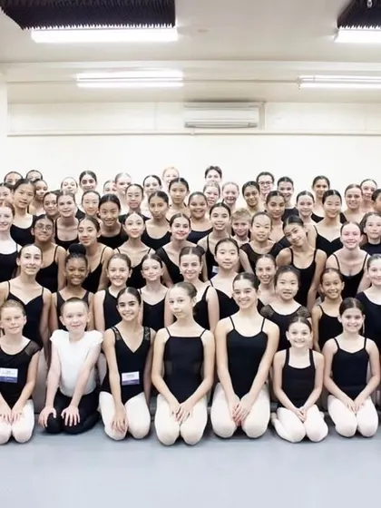 A group photo from the Joffrey Ballet School's NYC Intensive, with our student Sanvitti among talented dancers from around the world. These experiences are invaluable for growth.
