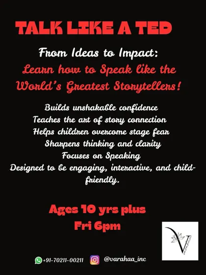 Inspired by the world's greatest storytellers, our 'Talk Like a TED' workshop helps children aged 10 and above turn their ideas into impactful presentations. We focus on building confidence, overcoming stage fear, and mastering the art of story connection.