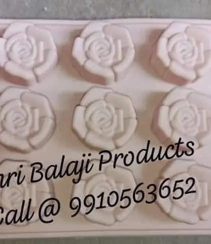 I can combine popular shapes with your unique branding. This multi-cavity mold produces beautiful rose-shaped soaps, each with the client's initial "J" elegantly placed in the center.