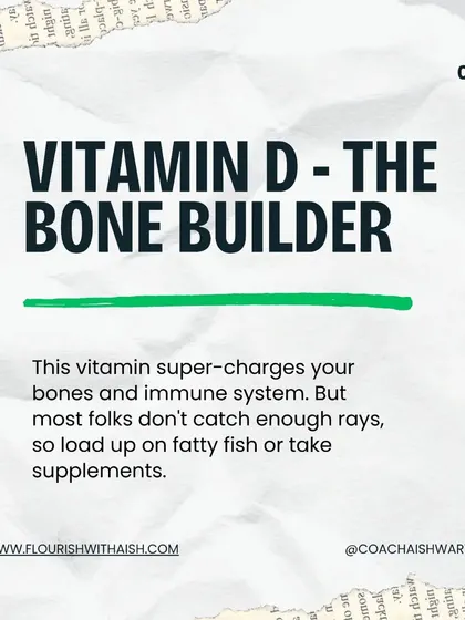 Vitamin D is the bone builder. It's crucial for your bones and immune system. Since most of us don't get enough sun, it's important to get it from fatty fish or consider supplementation, especially during pregnancy.