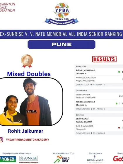 Rohit Jaikumar securing a Bronze medal in Mixed Doubles at the All India Senior Ranking tournament in Pune.