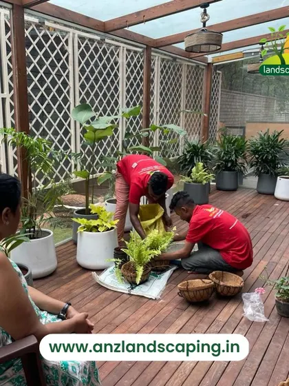 An identical view of the collaborative planting session, showcasing our hands-on service and client-focused approach.