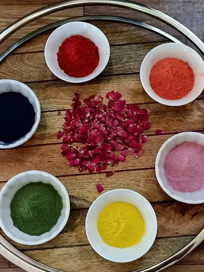 Another shot of the beautiful, natural colors we use for Holi.