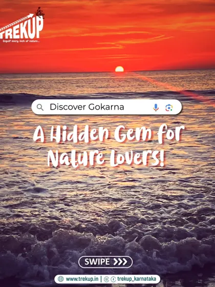 Discover Gokarna, a hidden gem for nature lovers. This poster captures the magic of a Gokarna sunset, a daily spectacle on our trips.