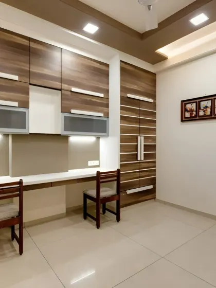 Our portfolio of study units showcases a variety of styles, from minimalist floating desks to large, built-in workstations. We design each space to be ergonomic, organized, and seamlessly integrated into the bedroom's overall aesthetic.
