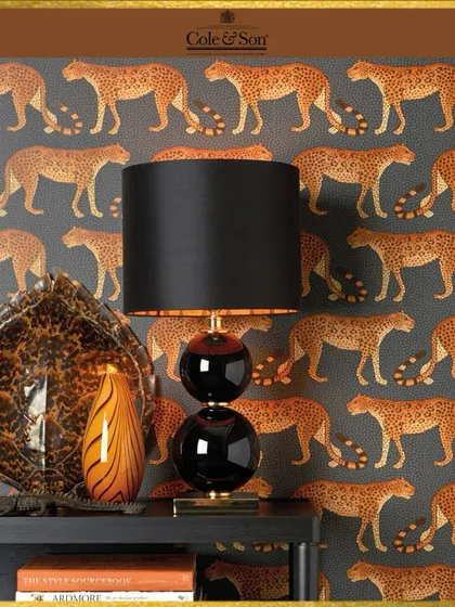 The untamed elegance of a leopard print wallpaper from Cole & Son's Ardmore collection. This design brings a touch of the wild indoors, creating a sophisticated yet daring statement that is perfect for an accent wall or a full room immersion.