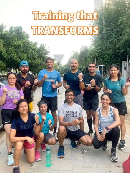 Training that transforms. A group of our warriors, a mix of men and women, showing the unity and strength of our tribe.