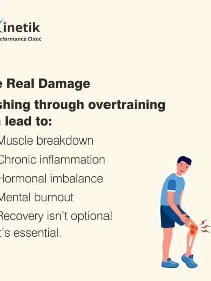 The real damage of overtraining includes muscle breakdown, chronic inflammation, hormonal imbalance, and mental burnout. Recovery is not optional, it is essential for progress.