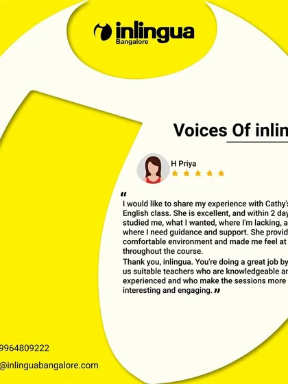 H Priya shares her experience with our spoken English class. She highlights how her teacher quickly understood her needs and created a comfortable environment, making the sessions engaging and effective.